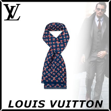 Louis Vuitton MONOGRAM Monogram Knit  Fur Scarves M76215 