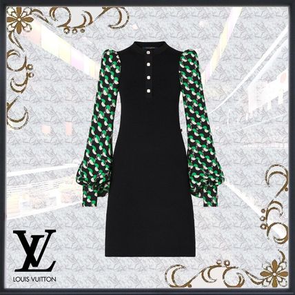 Louis Vuitton 2020 21AW Short Monogram Casual Style A line Wool Silk U Neck 1A7UCJ 