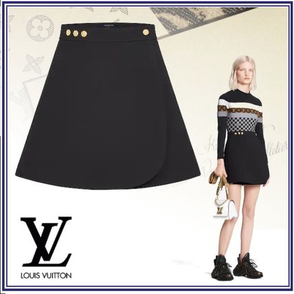 Louis Vuitton 2020 21AW Flared Skirts Short Wool Silk Plain Mini Skirts 