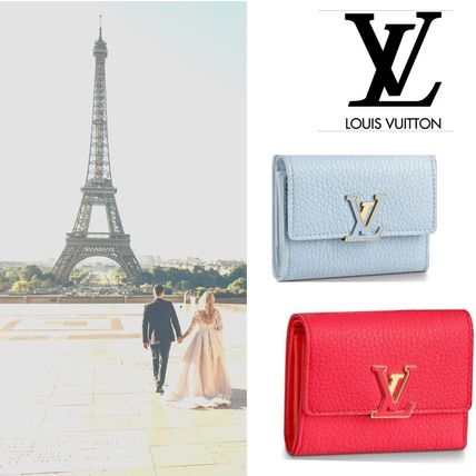 Louis Vuitton 2019 20AW Plain Leather Folding Wallet Logo Folding Wallets M69069 