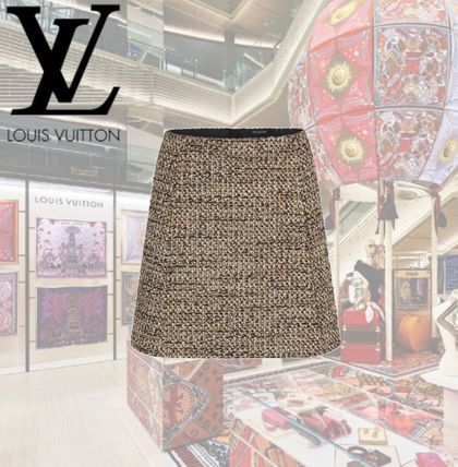 Louis Vuitton Short Wool Silk Nylon Blended Fabrics Plain Mini Skirts 1A83YQ 