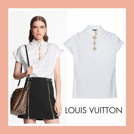 Louis Vuitton MONOGRAM 2020 SS Casual Style Plain Cotton Medium Short Sleeves Elegant Style 1A5M04 