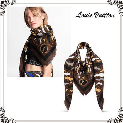 Louis Vuitton MONOGRAM 2020 SS Camouflage Monogram Wool Silk Collaboration Logo 