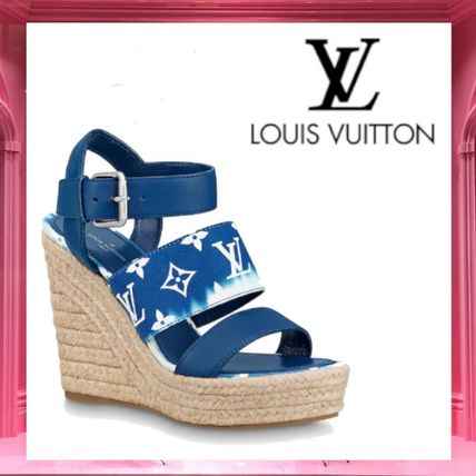 Louis Vuitton 2020 SS Platform Casual Style Block Heels Elegant Style Logo 1A7U4E 