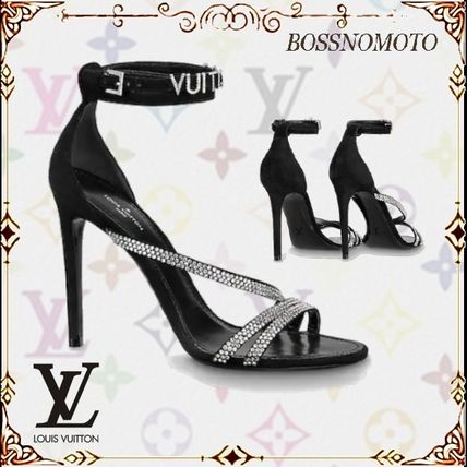 Louis Vuitton 2020 SS Open Toe Rubber Sole Suede Blended Fabrics Plain Leather 1A5L30 