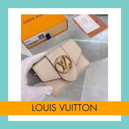 Louis Vuitton 2020 SS Plain Leather Folding Wallet Logo Folding Wallets M69176 