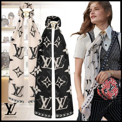Louis Vuitton 2020 21AW Monogram Casual Style Silk Fringes Elegant Style M76501 M76500 