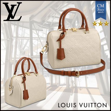 Louis Vuitton SPEEDY 2020 SS Monogram 2WAY Leather Crossbody Logo Handbags 