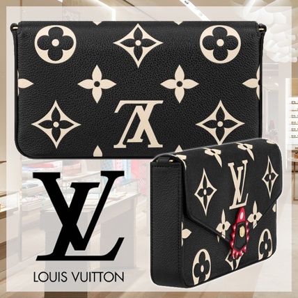 Louis Vuitton MONOGRAM Monogram Bi color Chain Leather Logo Long Wallets M69515 