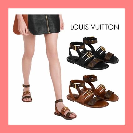 Louis Vuitton MONOGRAM 2020 SS Monogram Casual Style Street Style Leather Logo Sandals 1A677Q 1A6785 