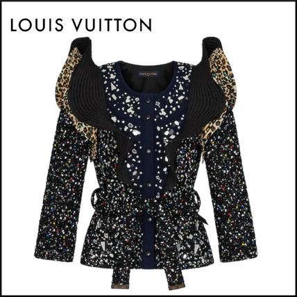 Louis Vuitton 2020 SS Leopard Patterns Wool Silk Tweed Long Sleeves Cotton 1A5RMZ 