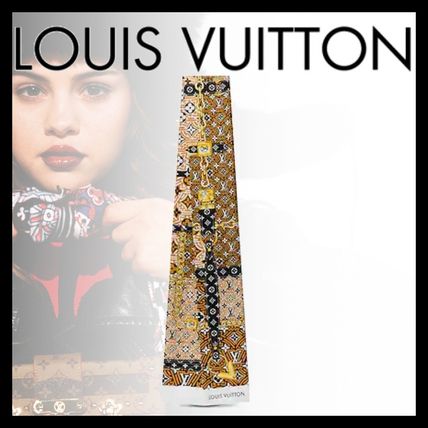Louis Vuitton 2020 21AW Monogram Silk Logo Knit  Fur Scarves 