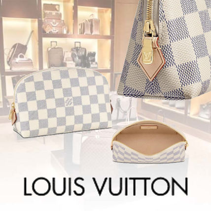 Louis Vuitton DAMIER AZUR Other Plaid Patterns Canvas Leather Logo N60024 