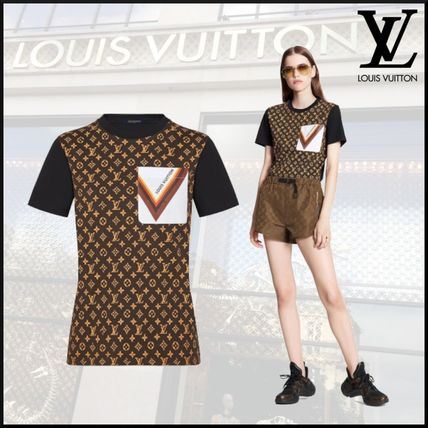 Louis Vuitton Short Street Style Cotton Short Sleeves Logo Cropped 1A848L 