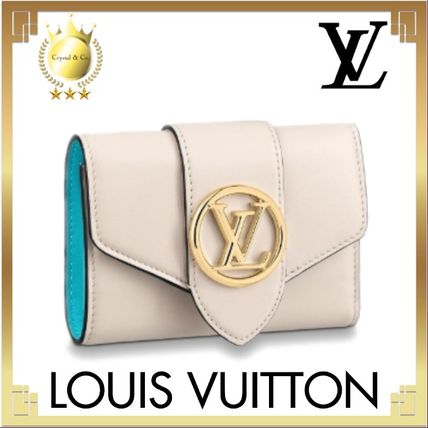 Louis Vuitton 2020 SS Bi color Leather Folding Wallet Logo Folding Wallets 