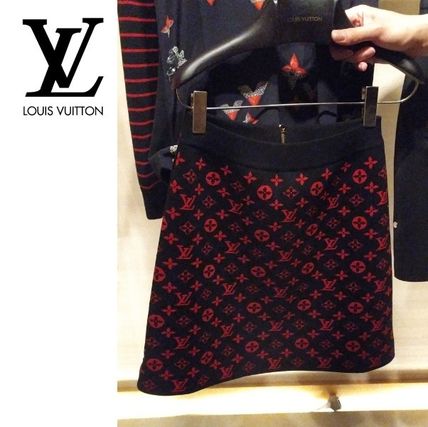 Louis Vuitton MONOGRAM 2020 SS Pencil Skirts Short Monogram Wool Bi color Mini Skirts 1A838B 
