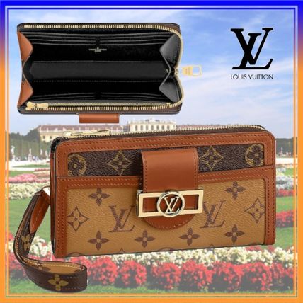 Louis Vuitton MONOGRAM Monogram Calfskin Canvas Leather Long Wallet Logo 