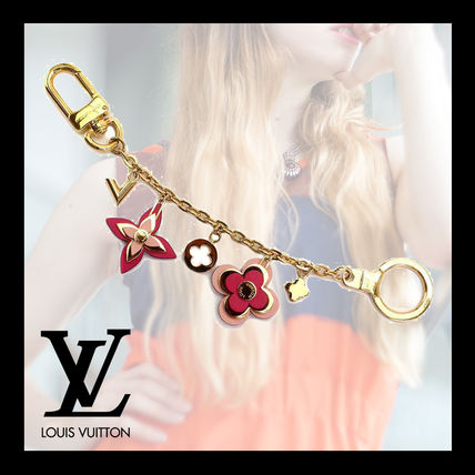 Louis Vuitton Flower Patterns Leather Keychains  Bag Charms 