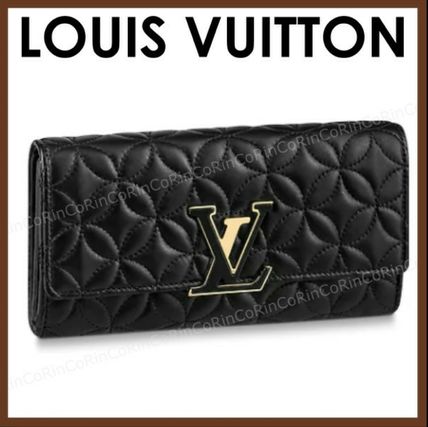 Louis Vuitton Lambskin Logo Long Wallets 