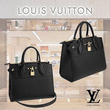Louis Vuitton CITY STEAMER Casual Style Unisex Calfskin 3WAY Plain Leather Party Style M53028 