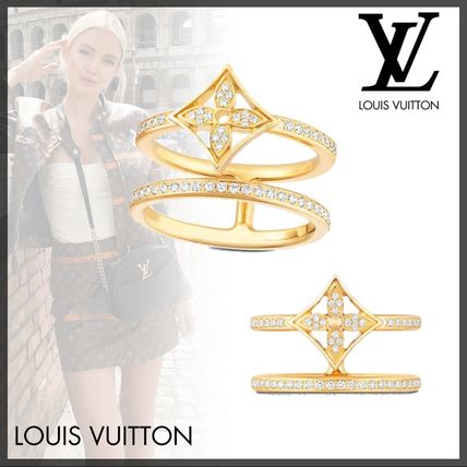 Louis Vuitton Idylle Blossom Two Row Ring Yellow Gold And Diamonds Q9N43A 