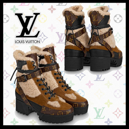 Louis Vuitton Monogram Platform Round Toe Rubber Sole Lace up