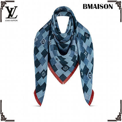 Louis Vuitton 2019 20AW Monogram Denim Check Shawl M76159 