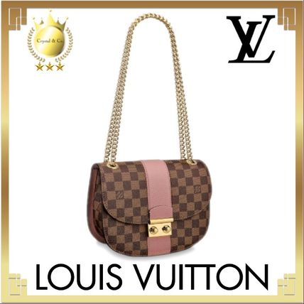 Louis Vuitton DAMIER 2020 SS Monogram Casual Style Canvas 2WAY Bi color Chain Leather 