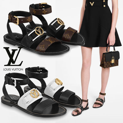 Louis Vuitton Open Toe Casual Style Street Style Plain Leather 1A66E3 1A6781 