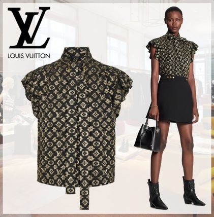 Louis Vuitton MONOGRAM Monogram Silk Sleeveless Medium Elegant Style Formal Style 