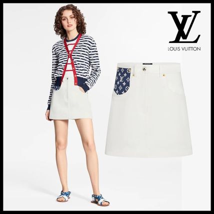 Louis Vuitton 2020 SS Short Monogram Plain Cotton Mini Skirts 1A7UNK 1A7UNI 1A7UNH 1A7UNG 1A7UNF 