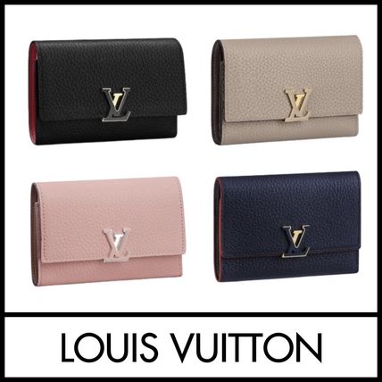 Louis Vuitton CAPUCINES 2020 SS Blended Fabrics Bi color Plain Leather Small Wallet M62159 M62157 M63741 M62156 