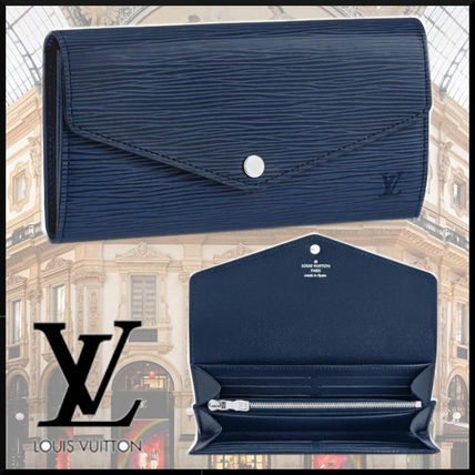 Louis Vuitton EPI 2019 20AW Unisex Plain Leather Folding Wallet Logo Long Wallets M60585 