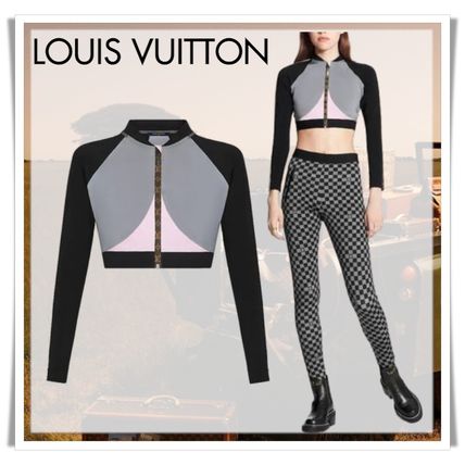 Louis Vuitton MONOGRAM 2020 SS Sporty Color Block Long Sleeved Crop Top 1A828U 
