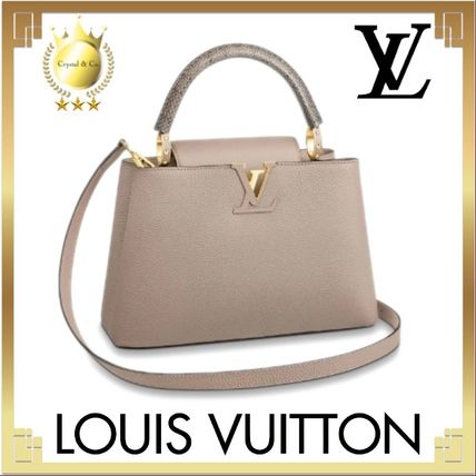 Louis Vuitton CAPUCINES 2020 SS Casual Style Calfskin 2WAY Plain Leather Office Style Python 