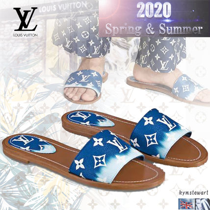 Louis Vuitton 2020 SS Monogram Unisex Leather Logo Sandals 