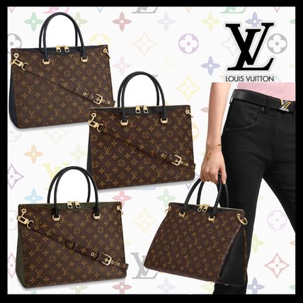 Louis Vuitton PALLAS Monogram Casual Style Unisex Canvas A4 2WAY Leather M43764 M42756 M44042 