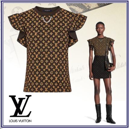 Louis Vuitton 2020 21AW Crew Neck Short Monogram Cotton Short Sleeves Logo Cropped 