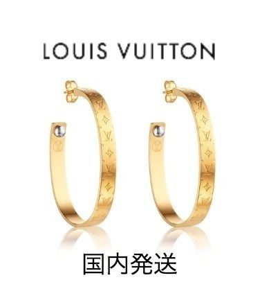 Louis Vuitton 2018 19AW Nanogram Hoop Earrings M00220 