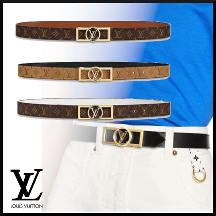 Louis Vuitton 2019 20AW Monogram Unisex Plain Leather Logo Belts M0196Y M0203Y M0208V 