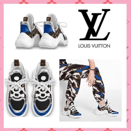 Louis Vuitton Rubber Sole Casual Style Plain Leather Logo Low Top Sneakers 