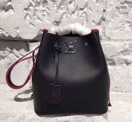 Louis Vuitton LOCKME 2020 SS Casual Style Plain Leather Purses Elegant Style Logo 