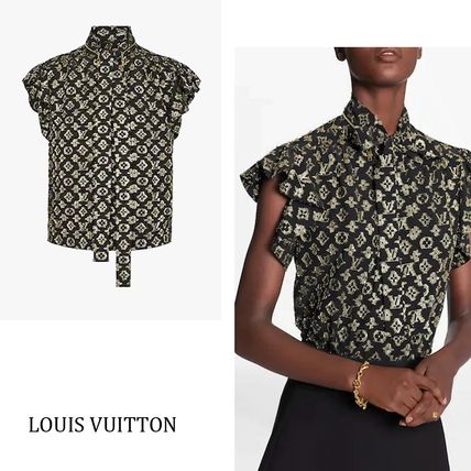 Louis Vuitton MONOGRAM Monogram Silk Bi color Medium Short Sleeves Party Style 1A82QI 