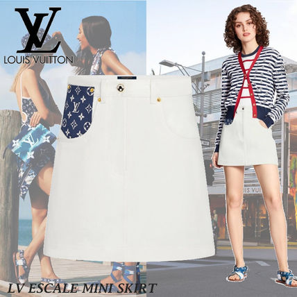 Louis Vuitton MONOGRAM 2020 SS Pencil Skirts Short Monogram Cotton Mini Skirts 