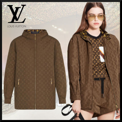 Louis Vuitton 2020 21AW Monogram Silk Long Sleeves Logo Hoodies  Sweatshirts 1A83RJ 