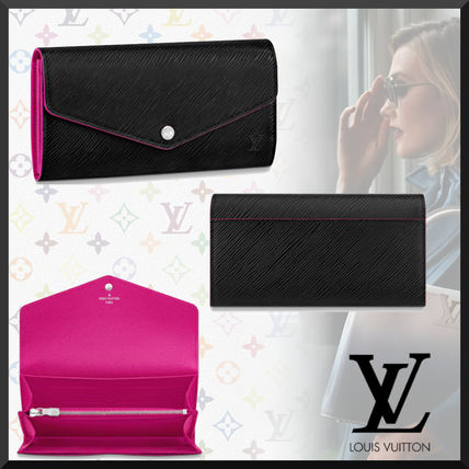 Louis Vuitton EPI 2019 20AW Bi color Plain Leather Folding Wallet Long Wallets M64322 