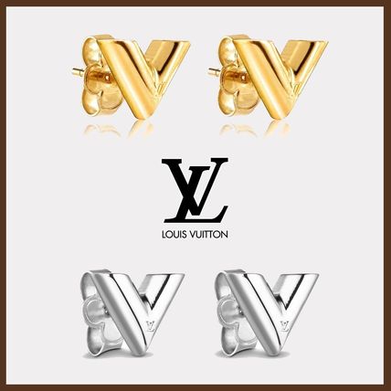 Louis Vuitton Costume Jewelry Studded Elegant Style Earrings 