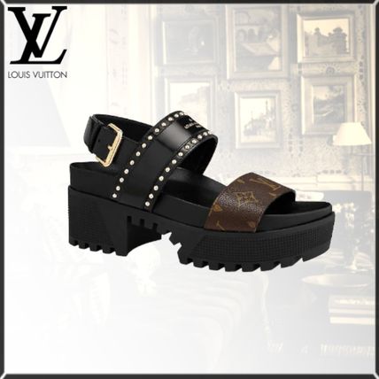 Louis Vuitton MONOGRAM Monogram Casual Style Leather Sandals 1A6656 