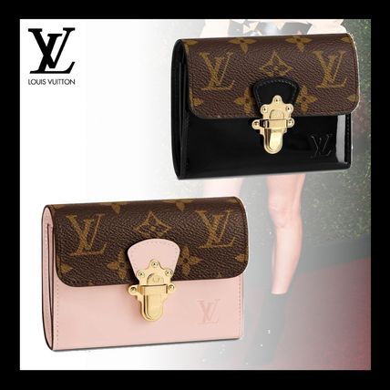 Louis Vuitton MONOGRAM Monogram Calfskin Plain Leather Small Wallet Logo 