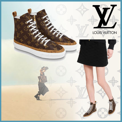 Louis Vuitton MONOGRAM 2020 SS Monogram Round Toe Rubber Sole Lace up Casual Style Logo 1A65UQ 